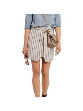 Madewell linen blend faux wrap skirt Sz 12